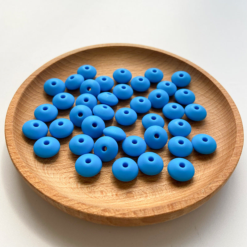 Venta al por mayor, 50 Uds., cuentas pequeñas, 12MM, cuentas de ábaco DIY, silicona